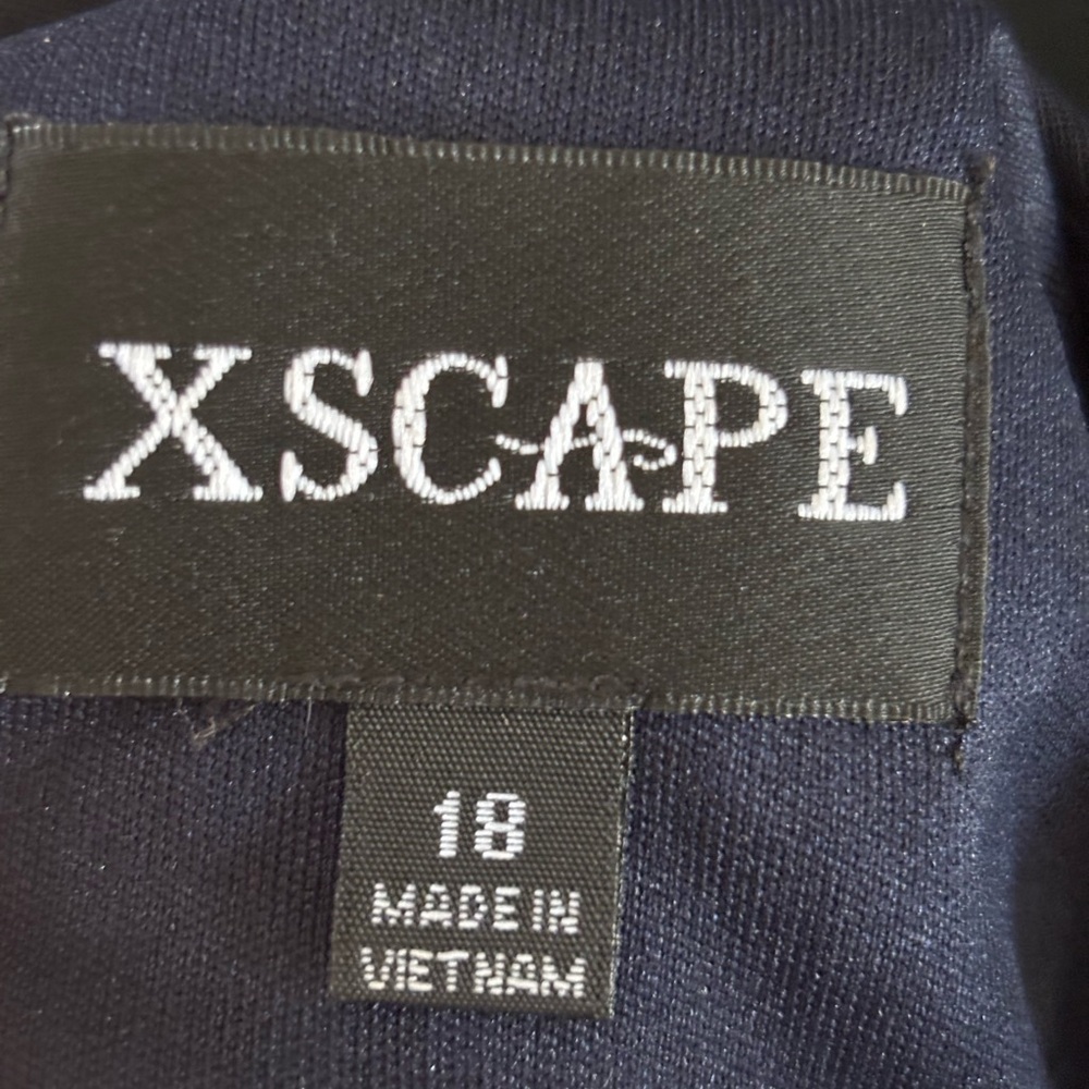 Xscape Navy Beaded Cap-Sleeve Midi Dress - Picture 3 of 11